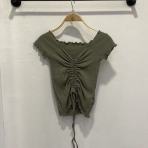 前抽繩短袖上衣